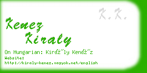 kenez kiraly business card